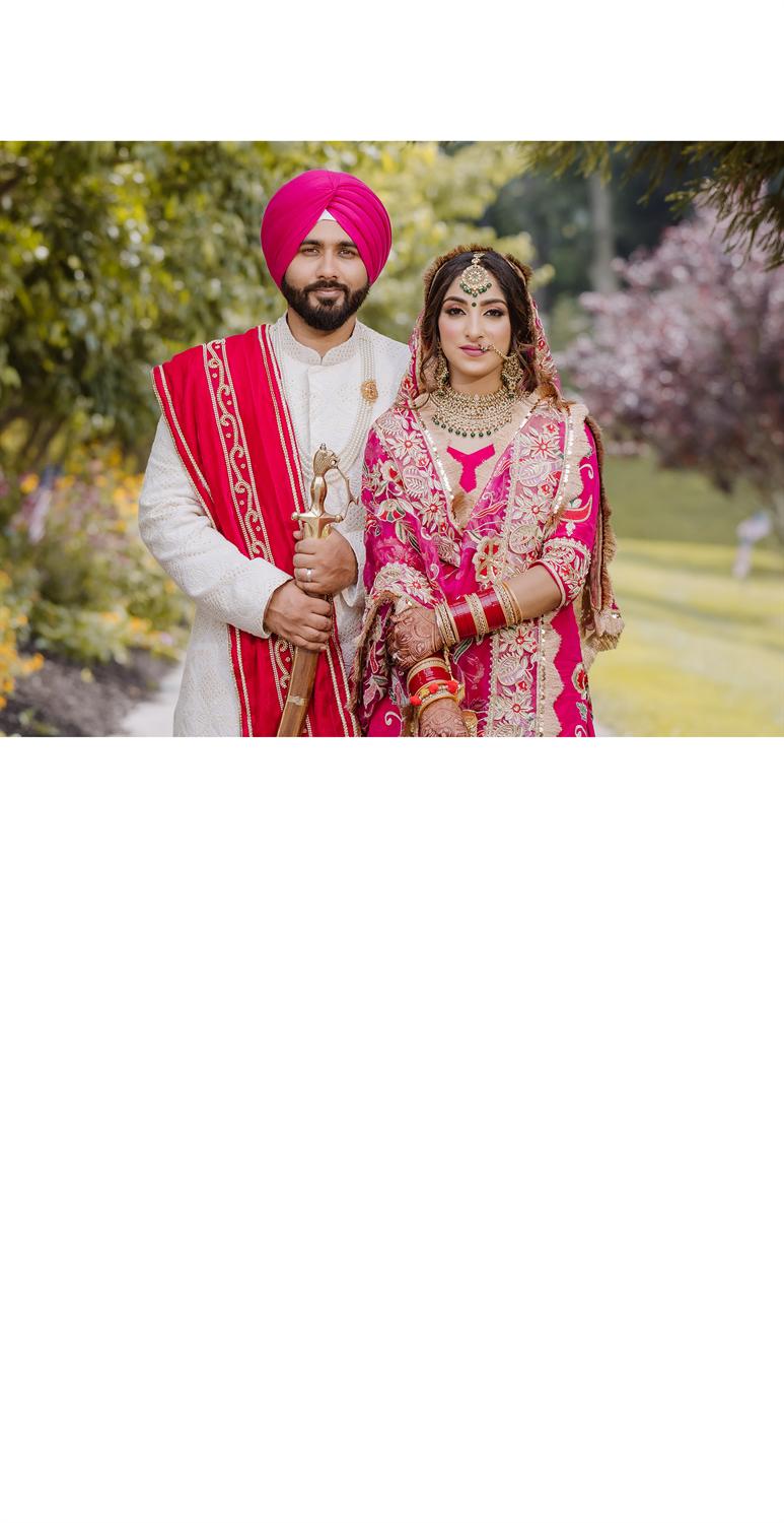 Sikh couple with cherry blossoms
