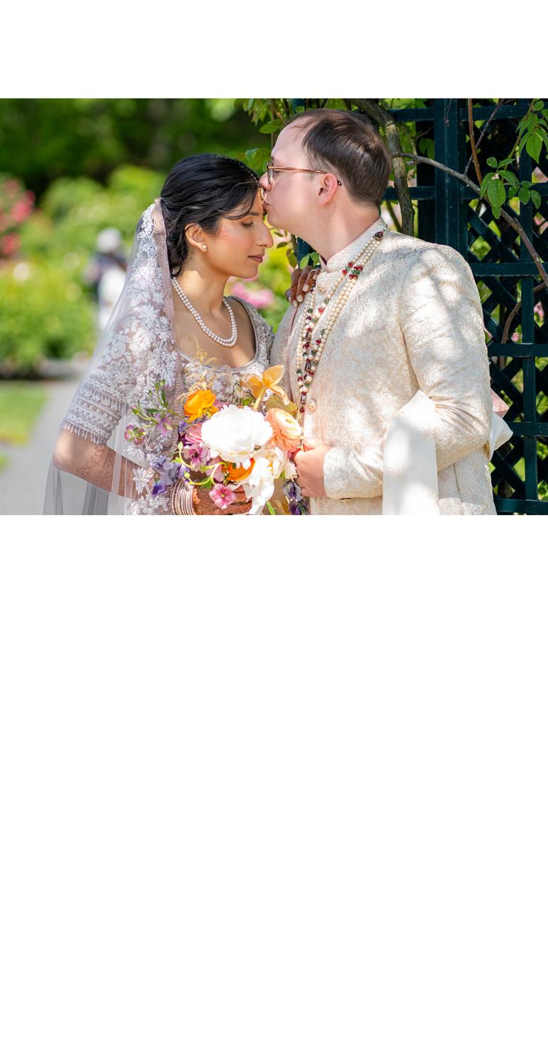 Intimate wedding moment
